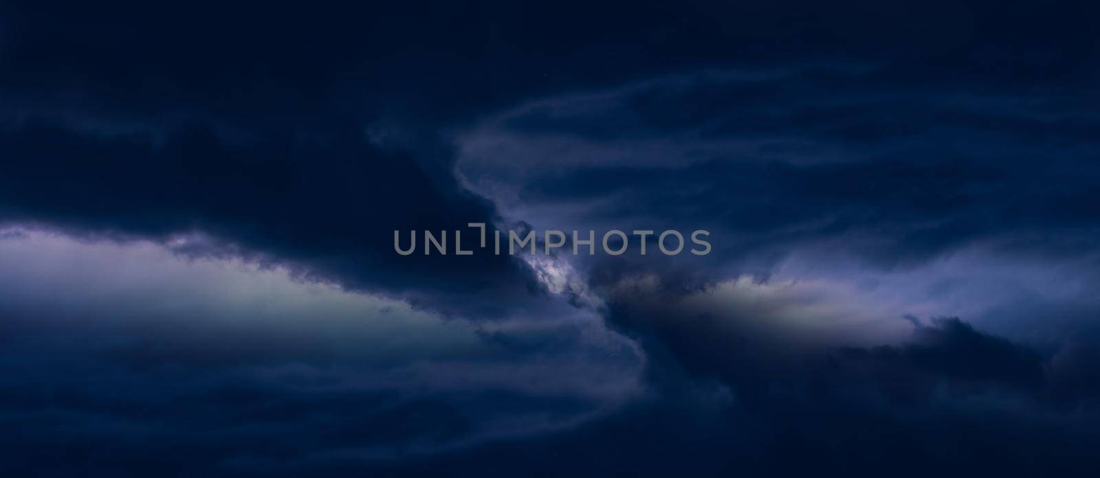 Parallel dramatic storm clouds space