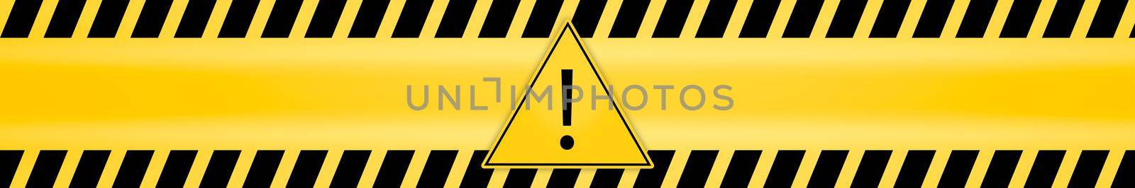 exclamation mark in triangle frame attention caution danger sign and warning line hazard warnings to attract attention 