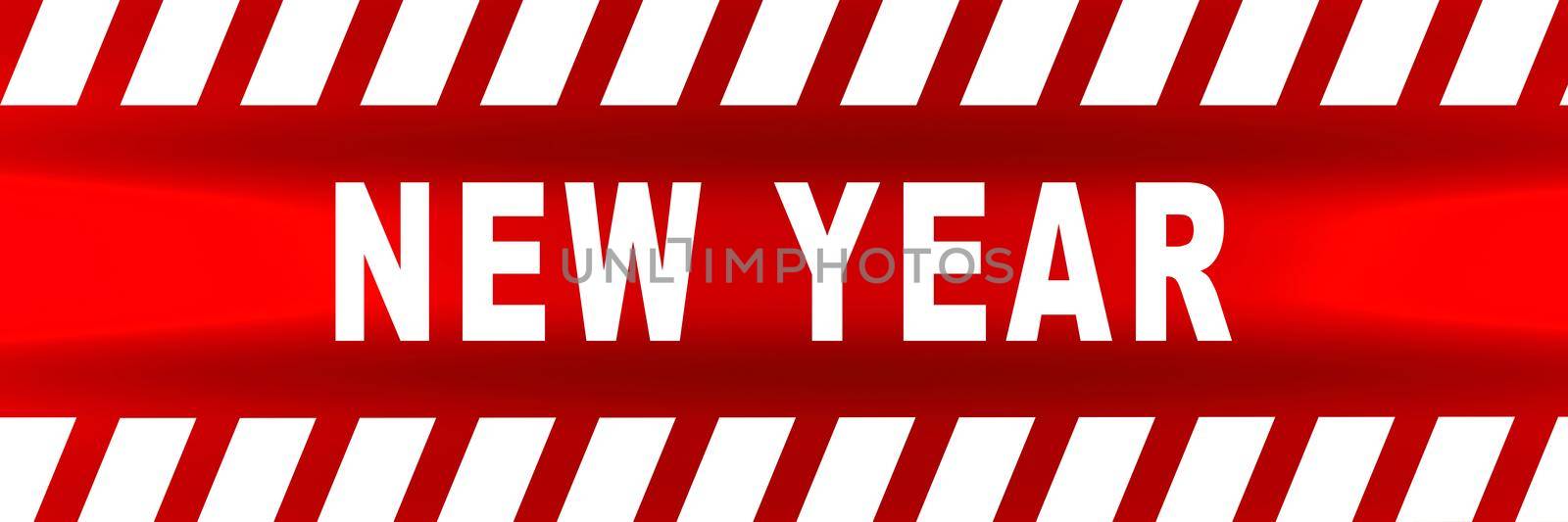 Inscription Happy New Year text Caution lines backgrounds Worn hazard stripes Warning tapes Danger signs