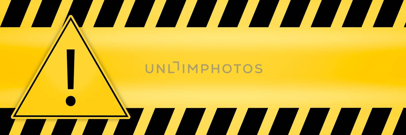 exclamation mark in triangle frame attention caution danger sign and warning line hazard warnings to attract attention 