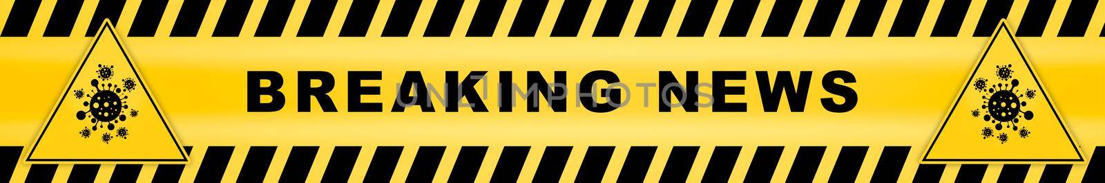 inscription breaking news on caution lines backgrounds Worn hazard stripes warning tapes danger signs