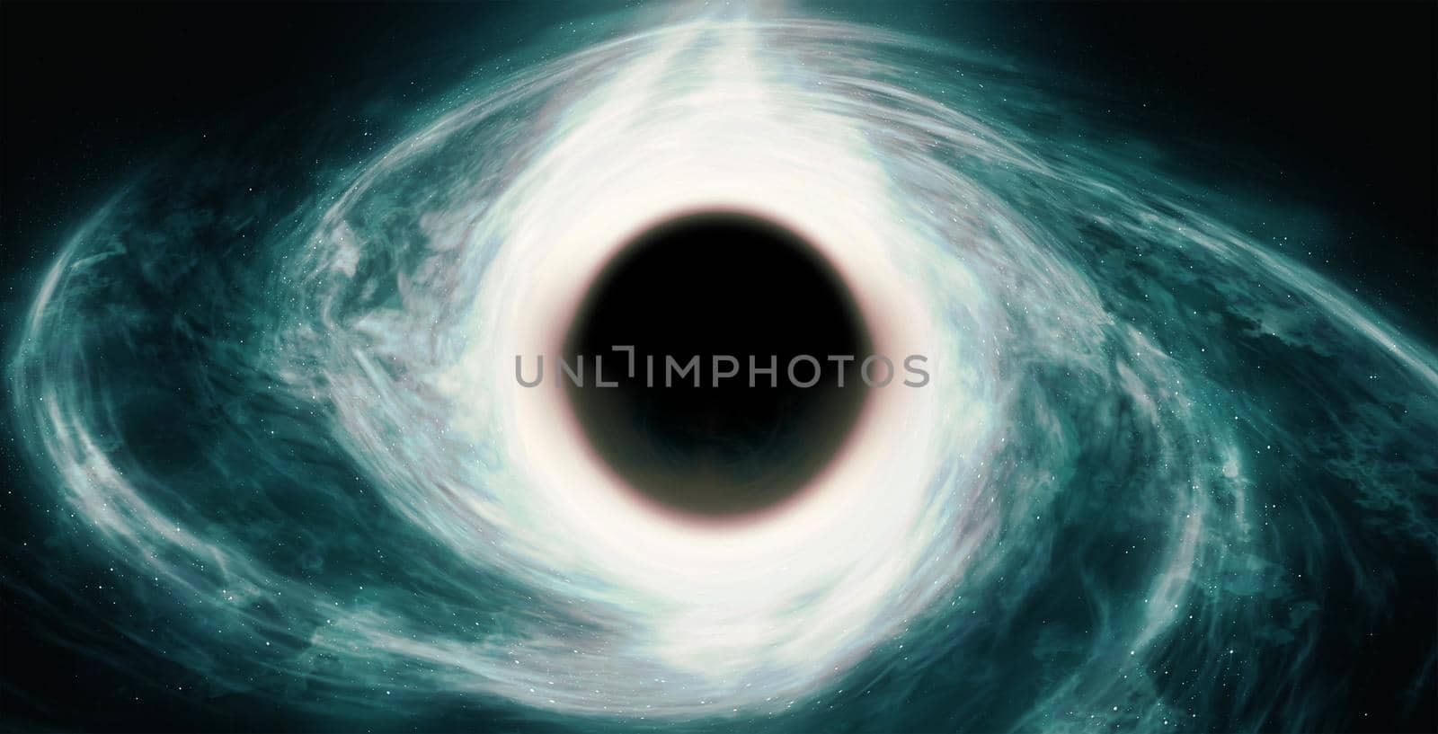 Image of open deep space. computer model black hole image