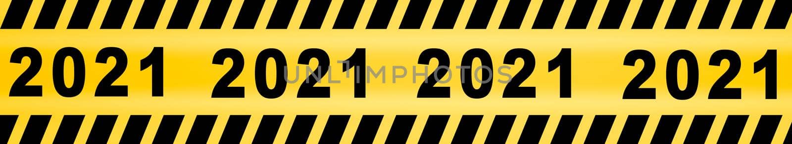 Inscription 2021 text Caution lines backgrounds Worn hazard stripes Warning tapes Danger signs