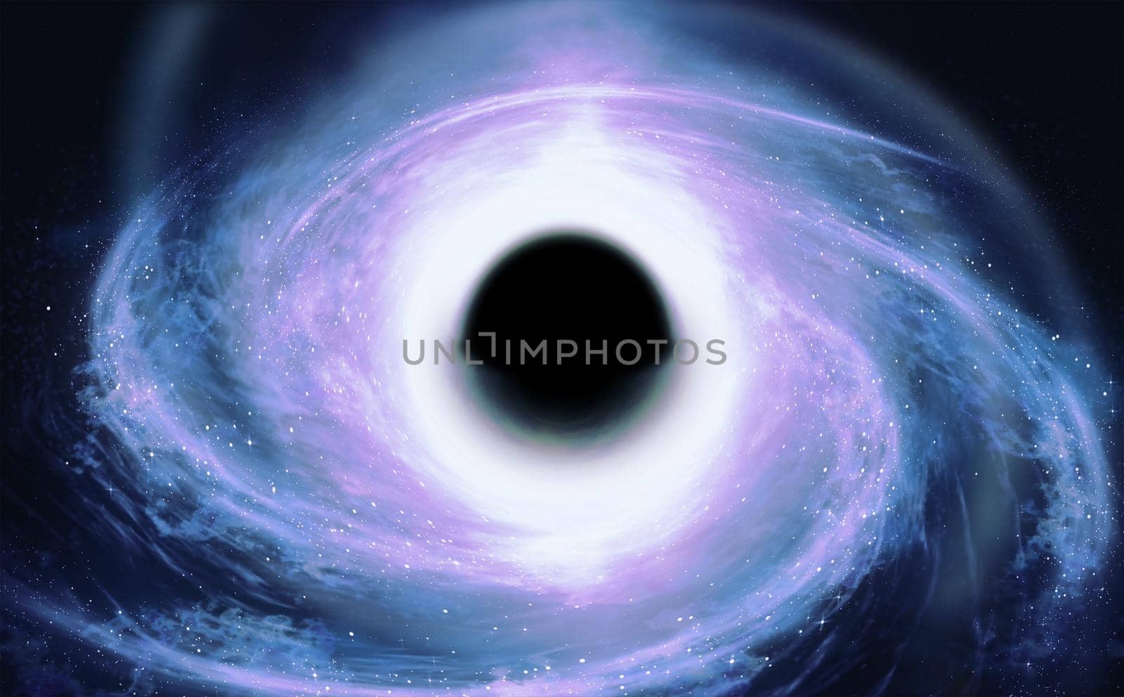 Image of open deep space. computer model black hole image