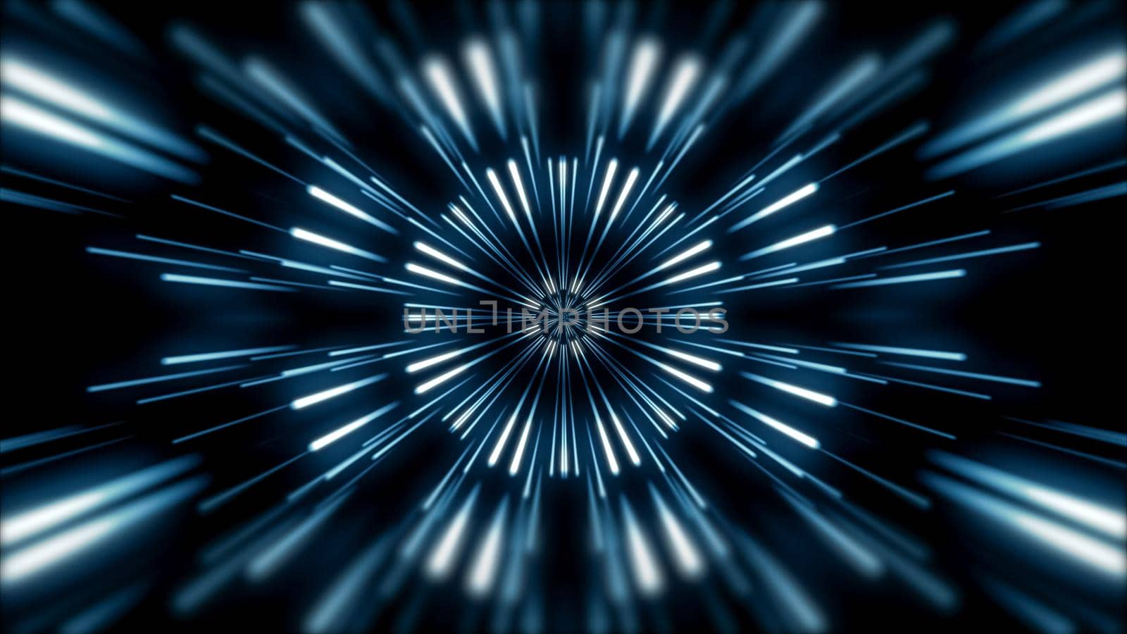 Flying lines into digital technologic tunnel. Futuristic technology abstract background with lines for network, big data, data center, server, internet, speed.