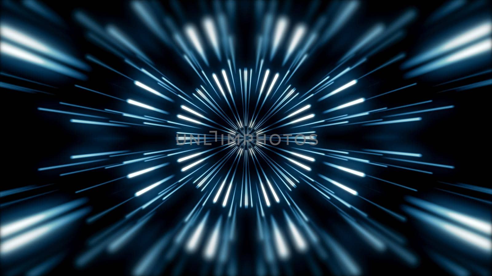 Flying lines into digital technologic tunnel. Futuristic technology abstract background with lines for network, big data, data center, server, internet, speed.