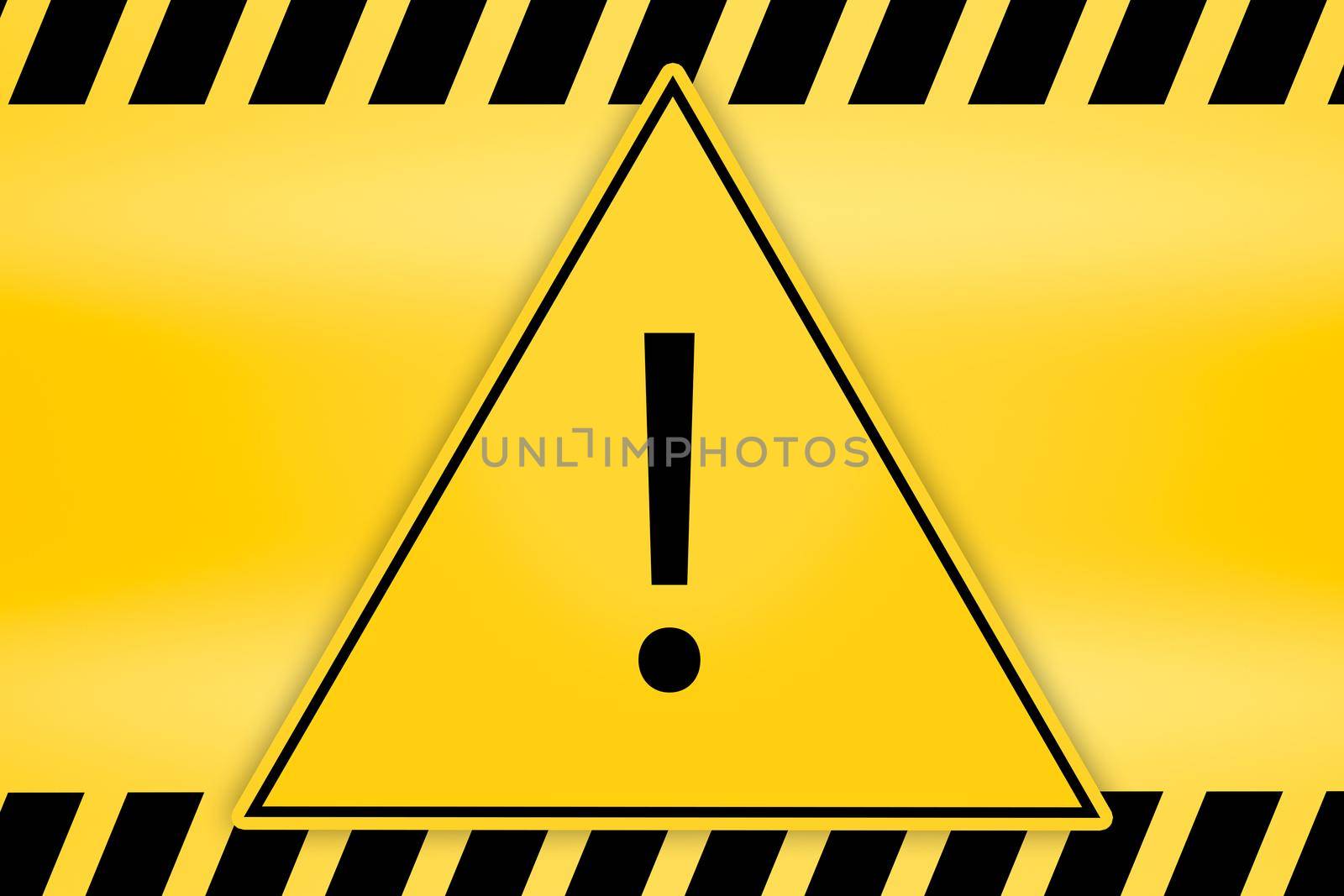 exclamation mark in triangle frame attention caution danger sign and warning line hazard warnings to attract attention 