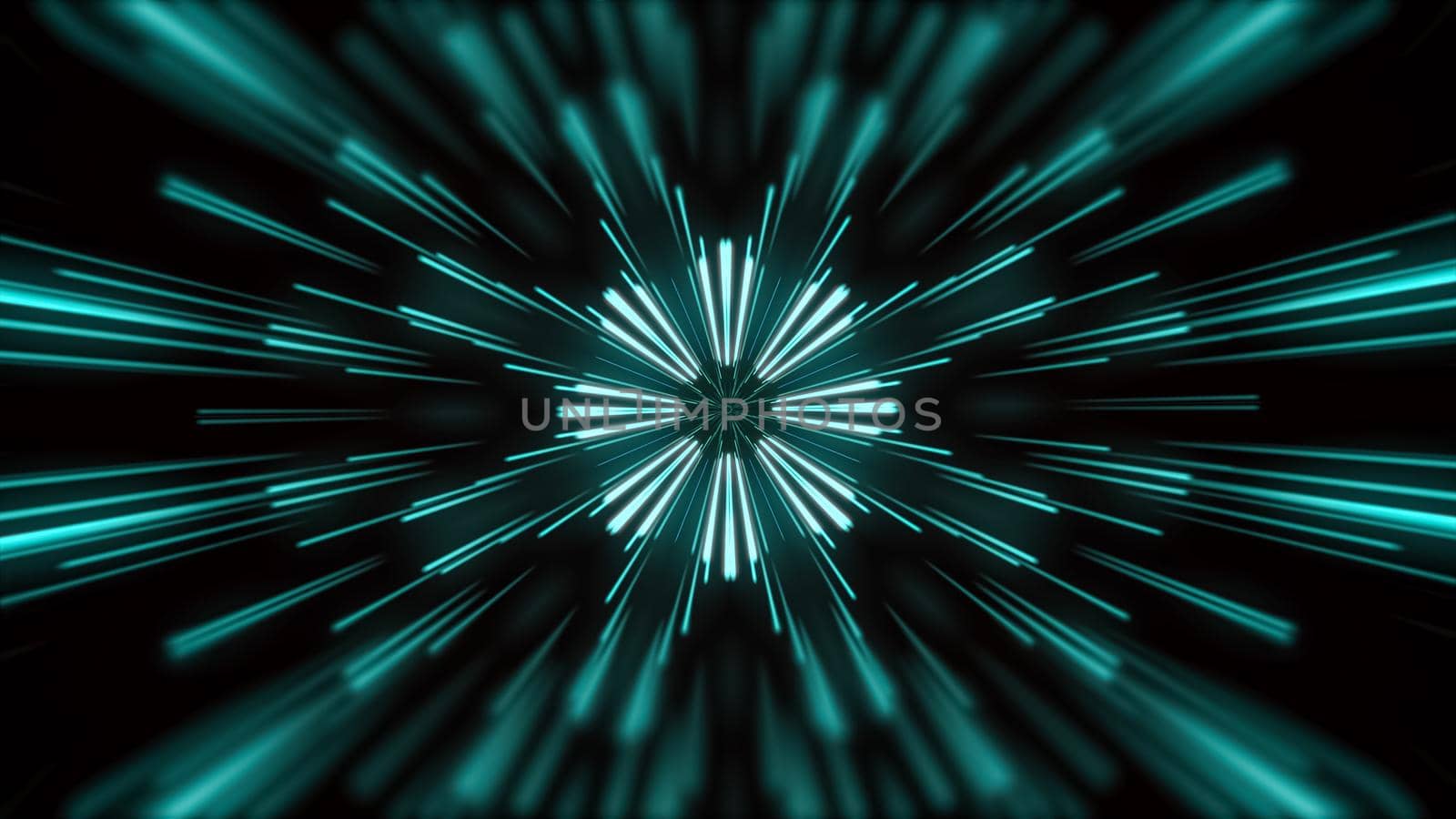 Flying lines into digital technologic tunnel. Futuristic technology abstract background with lines for network, big data, data center, server, internet, speed.