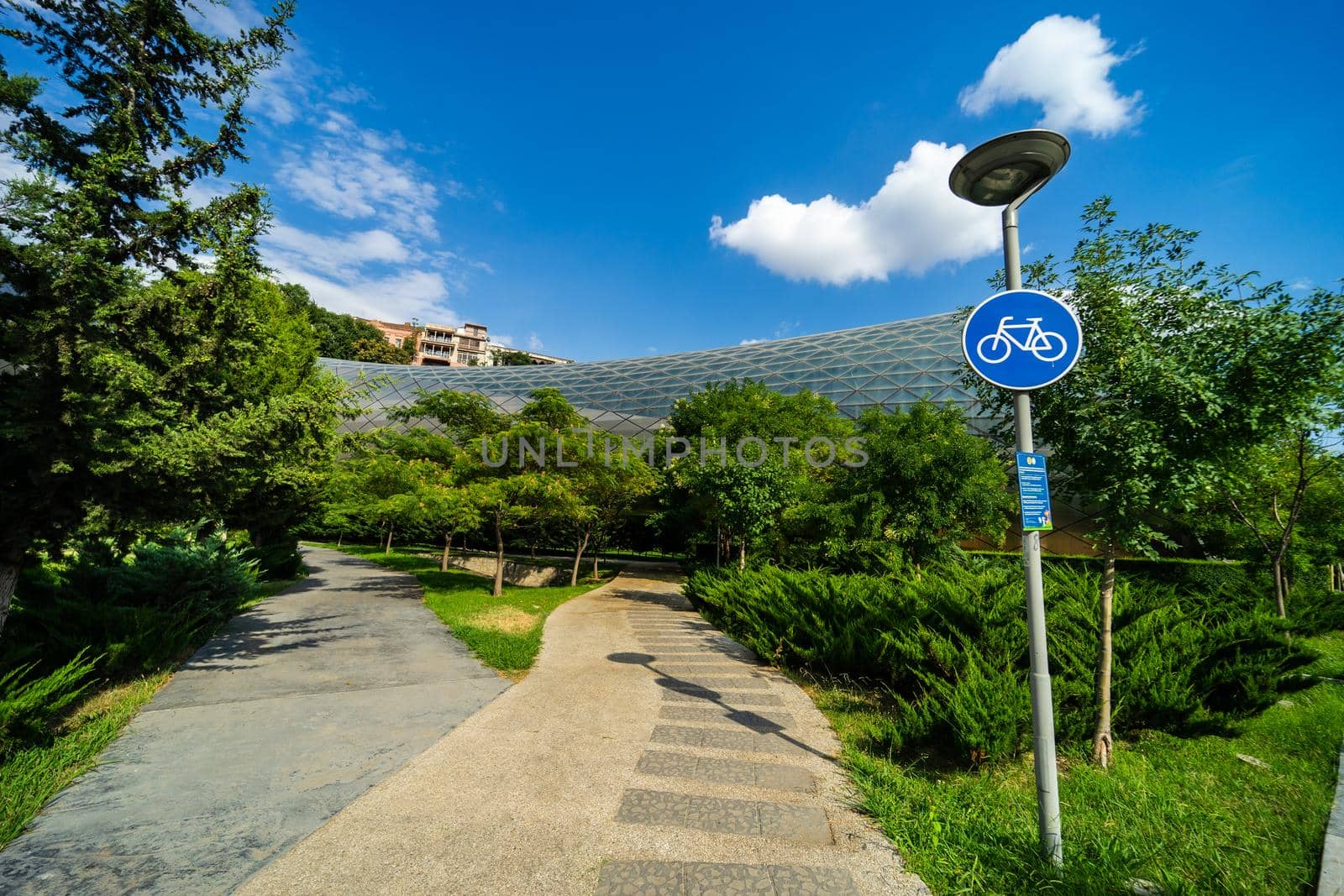 Pathway for walking in Rike park in Old Tbilisi