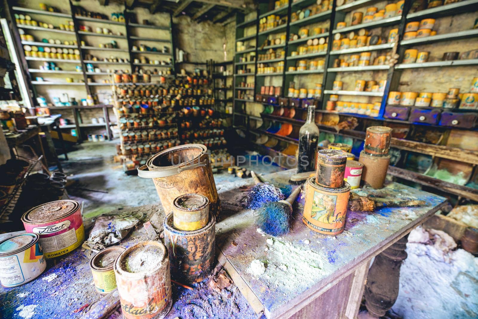 Urbex, old Abandoned paintshop somewhere in Belgium.