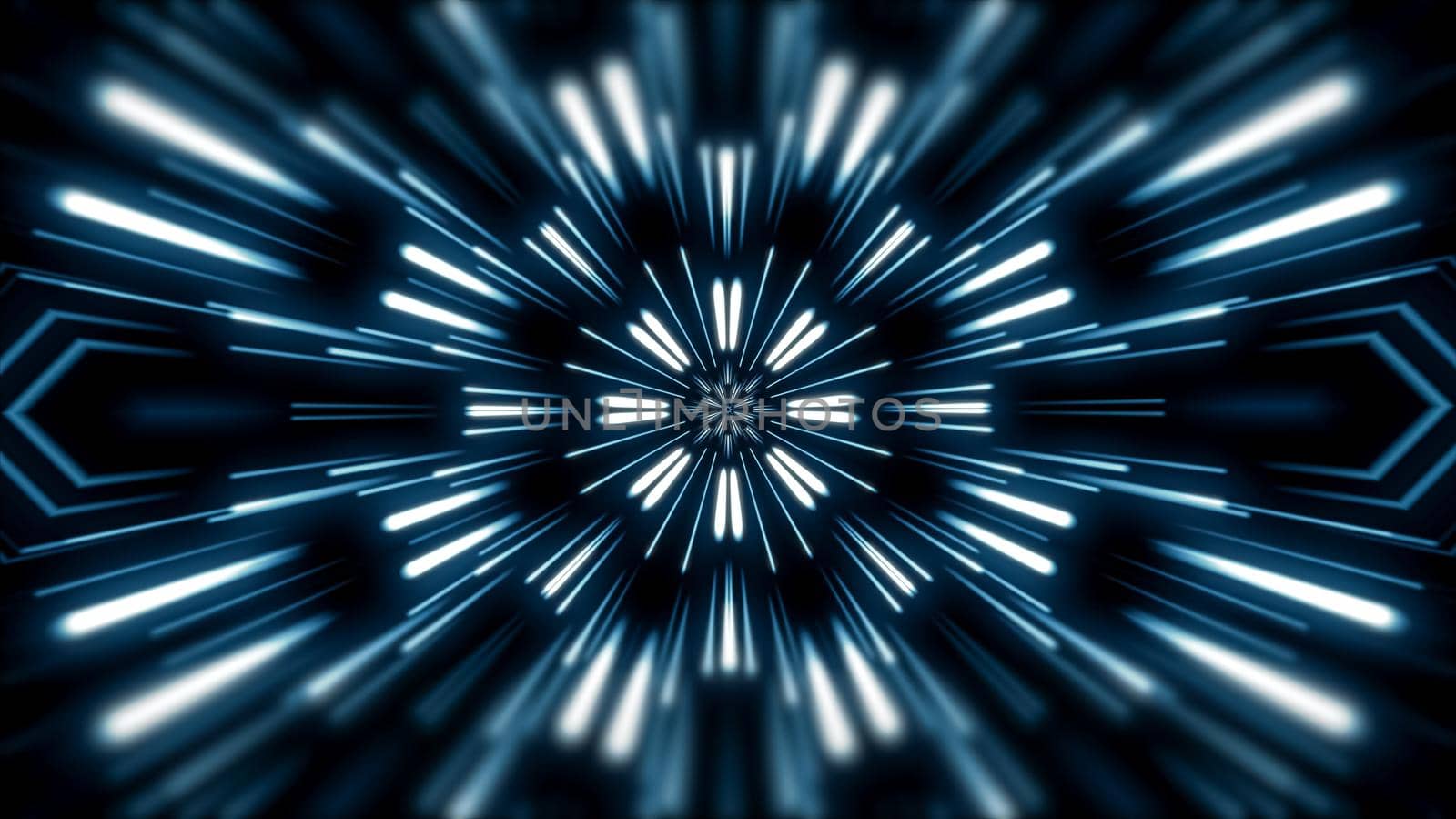 Flying lines into digital technologic tunnel. Futuristic technology abstract background with lines for network, big data, data center, server, internet, speed.