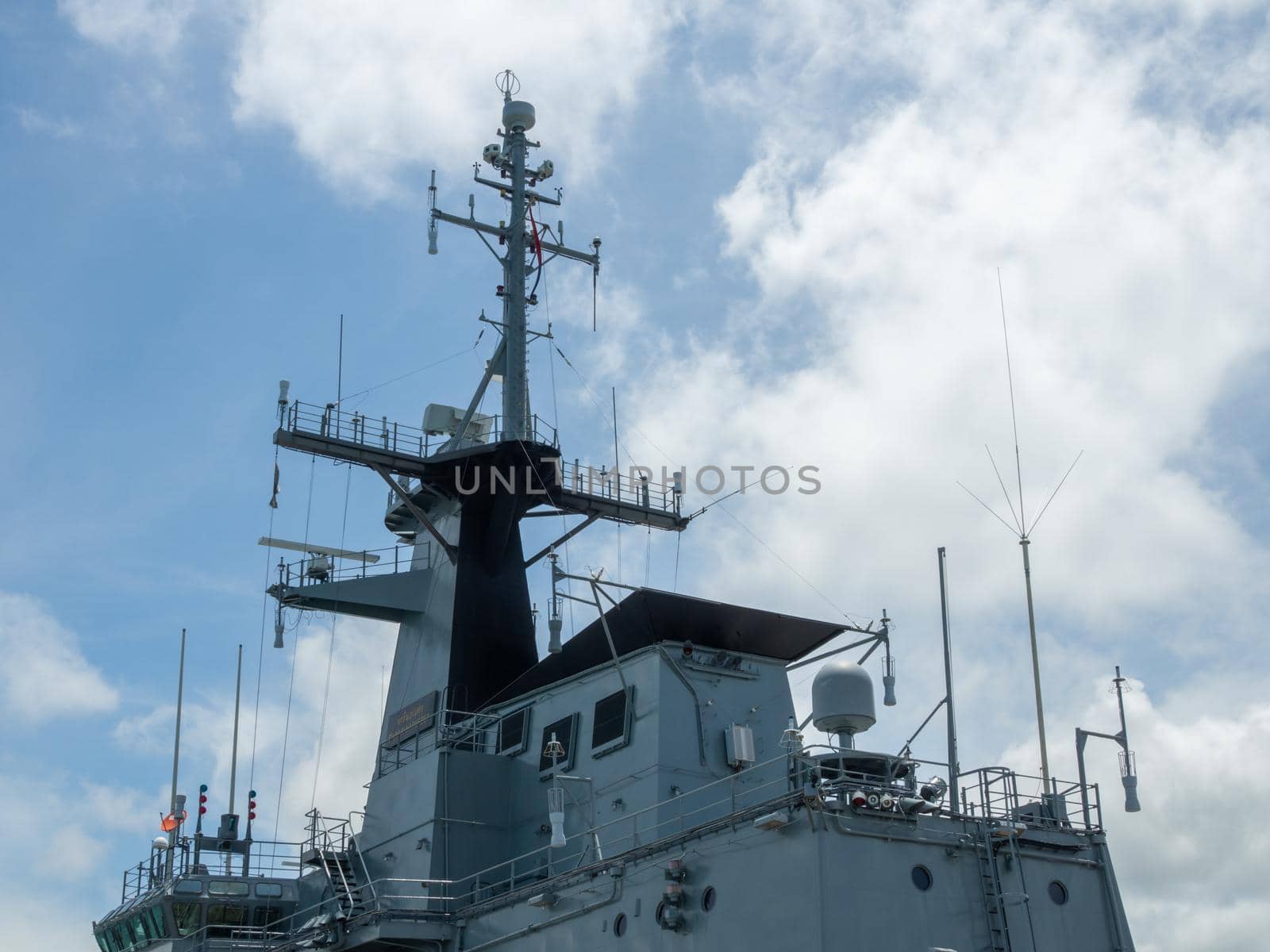 Radar tower on a warship aircraft carrier of the Thai Navy by Unimages2527