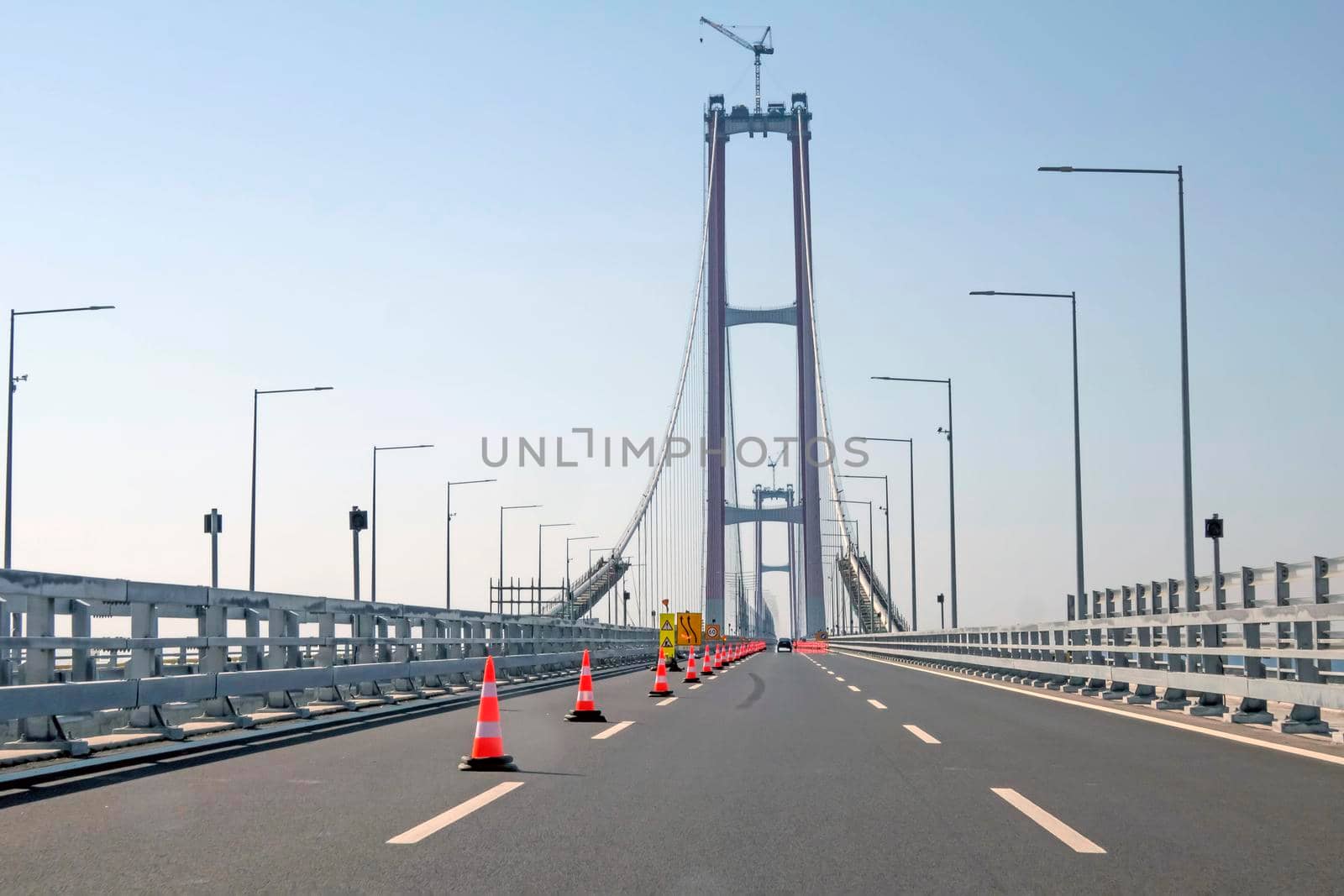 Canakkale,Turkey.August 11, 2022. 1915 Canakkale bridge and highway with its modern architecture are in the Dardanelles,Marmara region,Turkey.