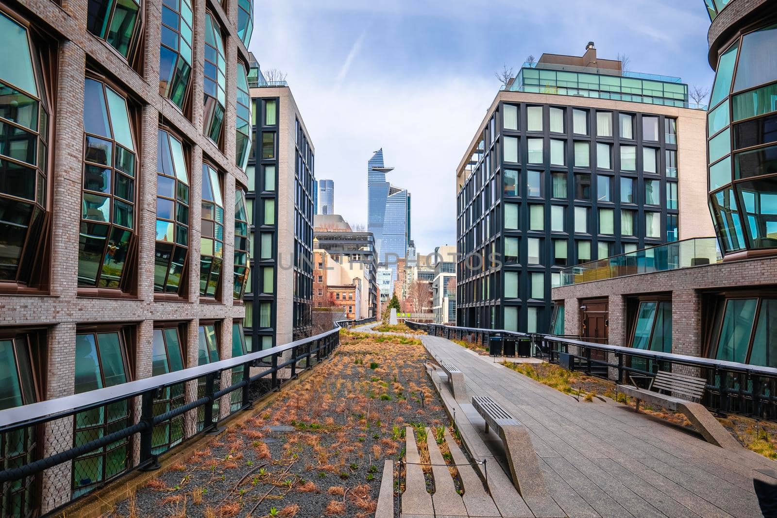 New York City High Line famous walkway view, tourist attraction in United states of America