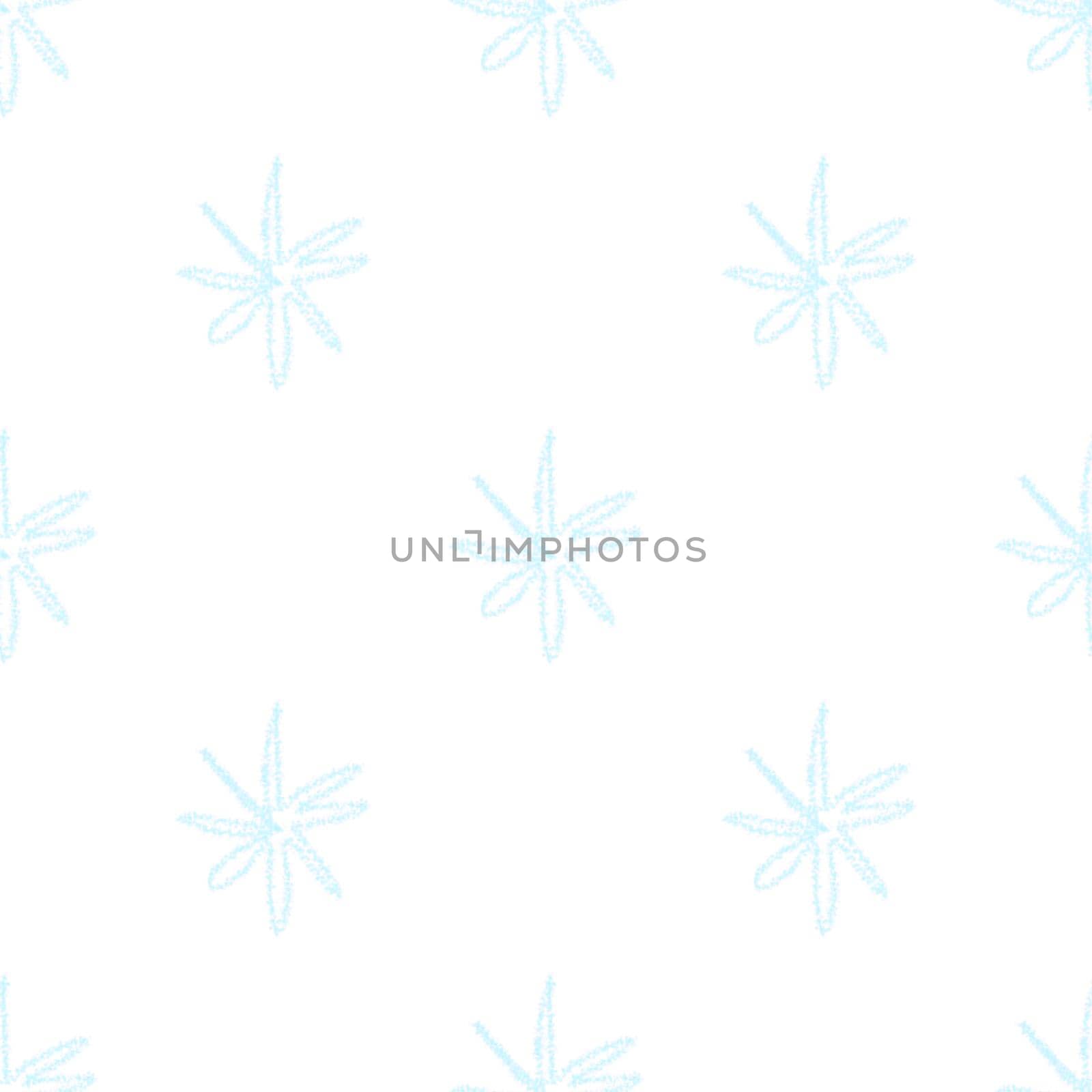 Hand Drawn Snowflakes Christmas Seamless Pattern. Subtle Flying Snow Flakes on chalk snowflakes Background. Alluring chalk handdrawn snow overlay. Splendid holiday season decoration.