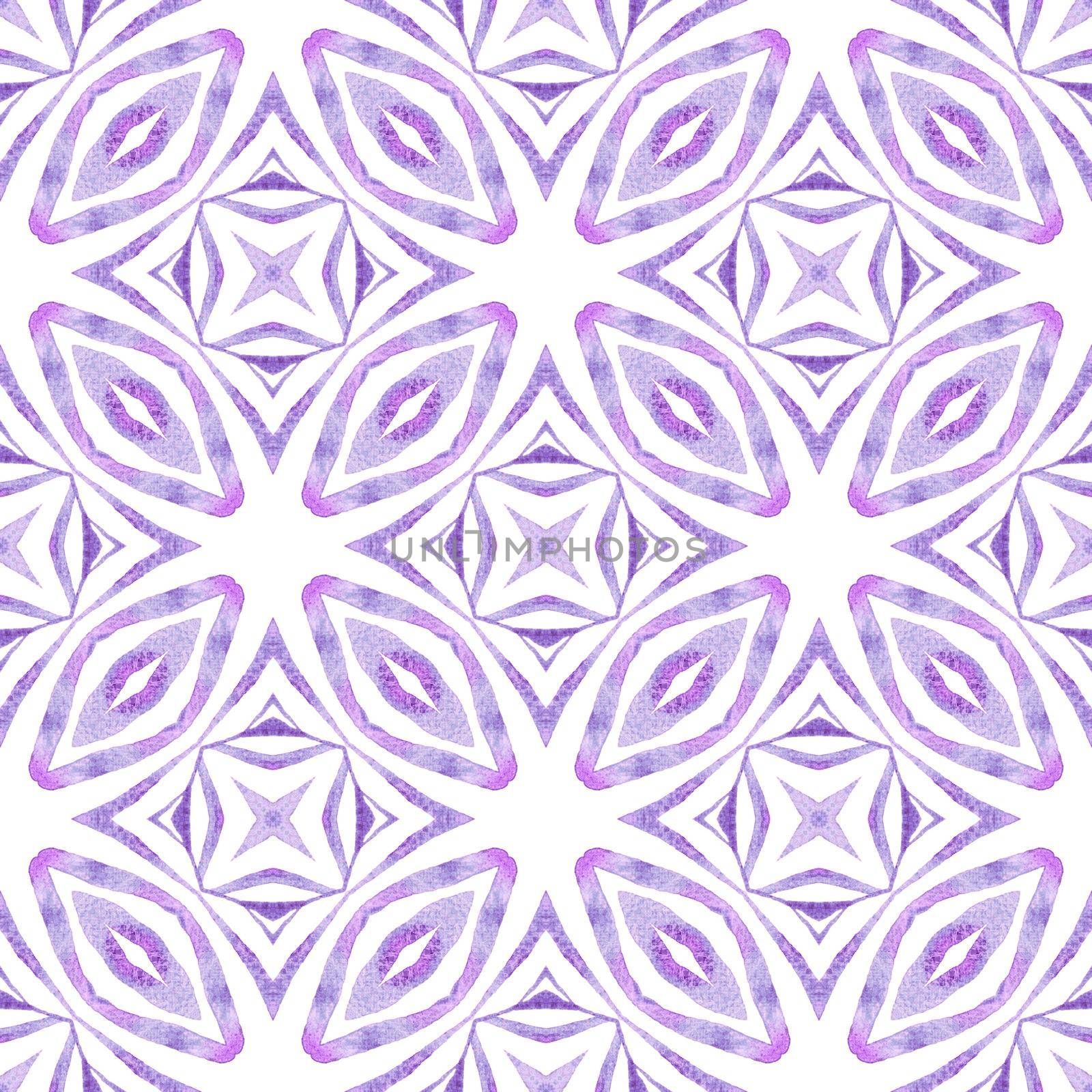 Textile ready imaginative print, swimwear fabric, wallpaper, wrapping. Purple extra boho chic summer design. Striped hand drawn design. Repeating striped hand drawn border.