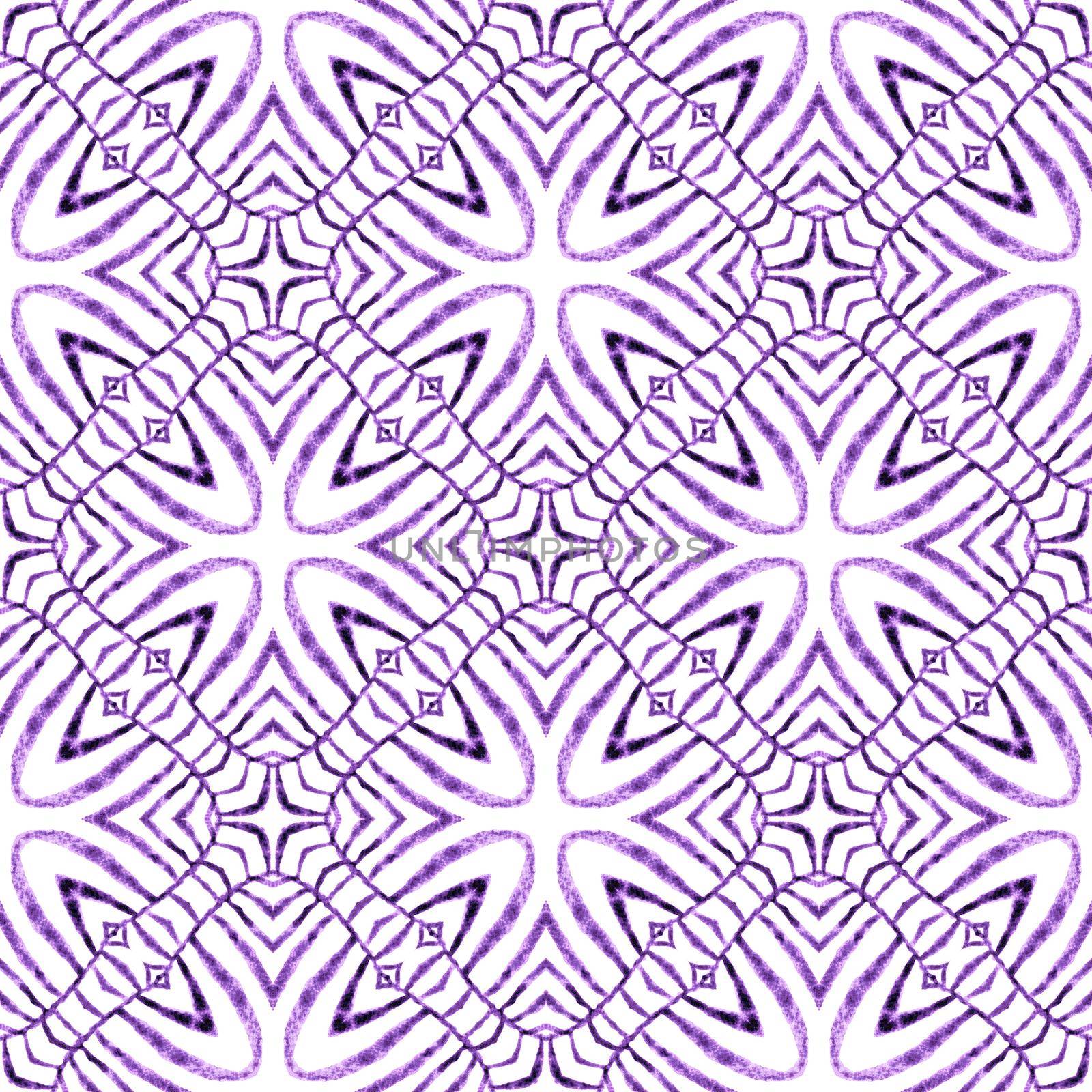 Ethnic hand painted pattern. Purple positive by beginagain