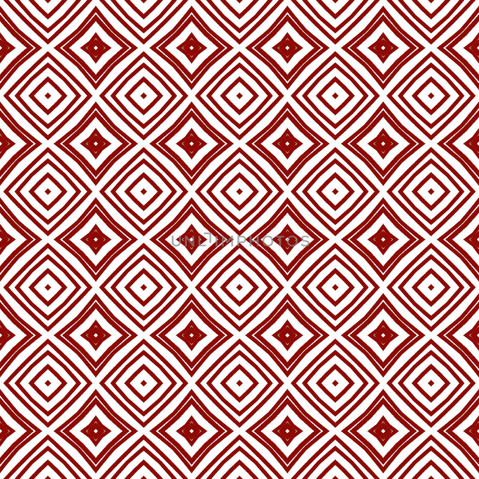 Chevron stripes design. Maroon symmetrical kaleidoscope background. Textile ready eminent print, swimwear fabric, wallpaper, wrapping. Geometric chevron stripes pattern.