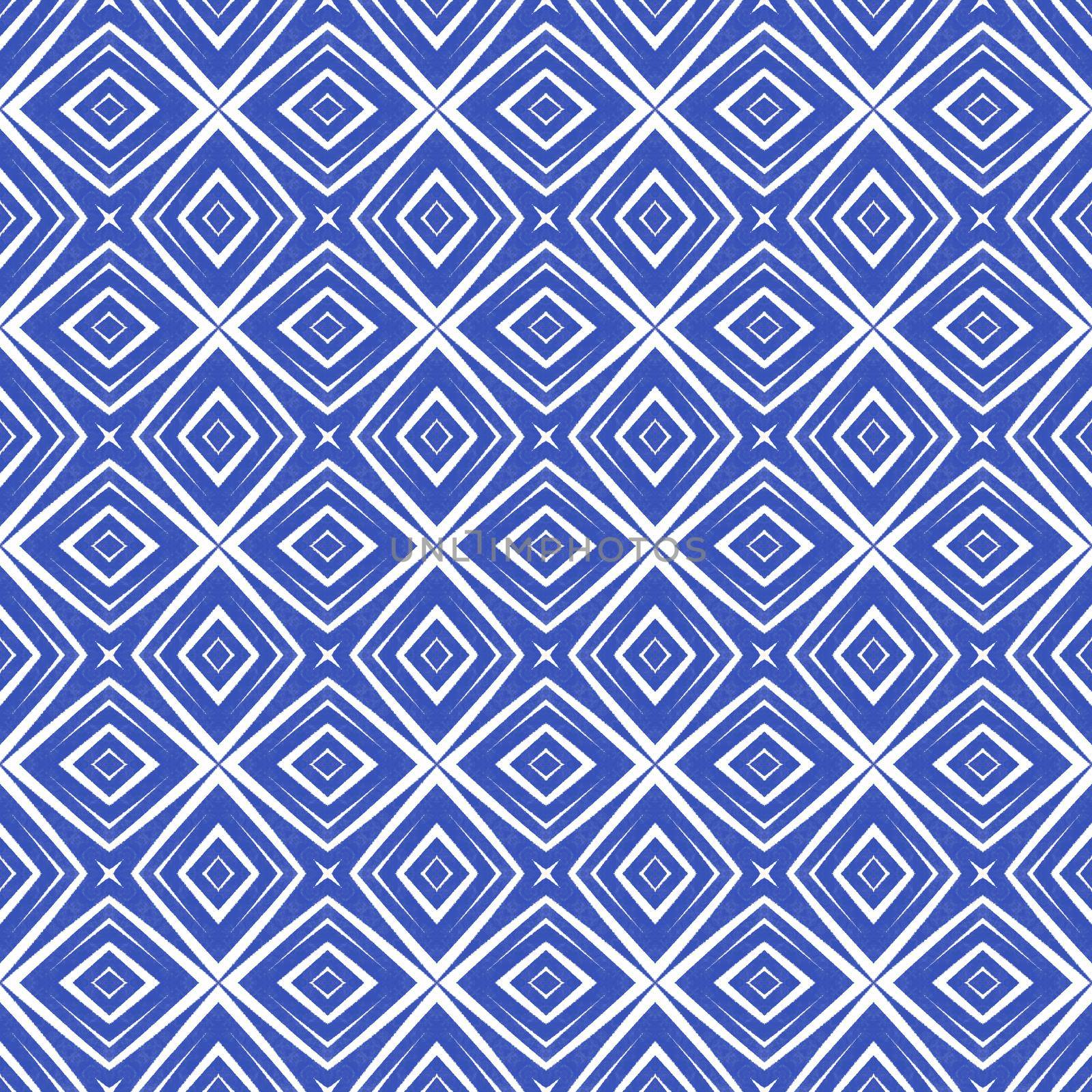 Chevron stripes design. Indigo symmetrical kaleidoscope background. Geometric chevron stripes pattern. Textile ready stylish print, swimwear fabric, wallpaper, wrapping.