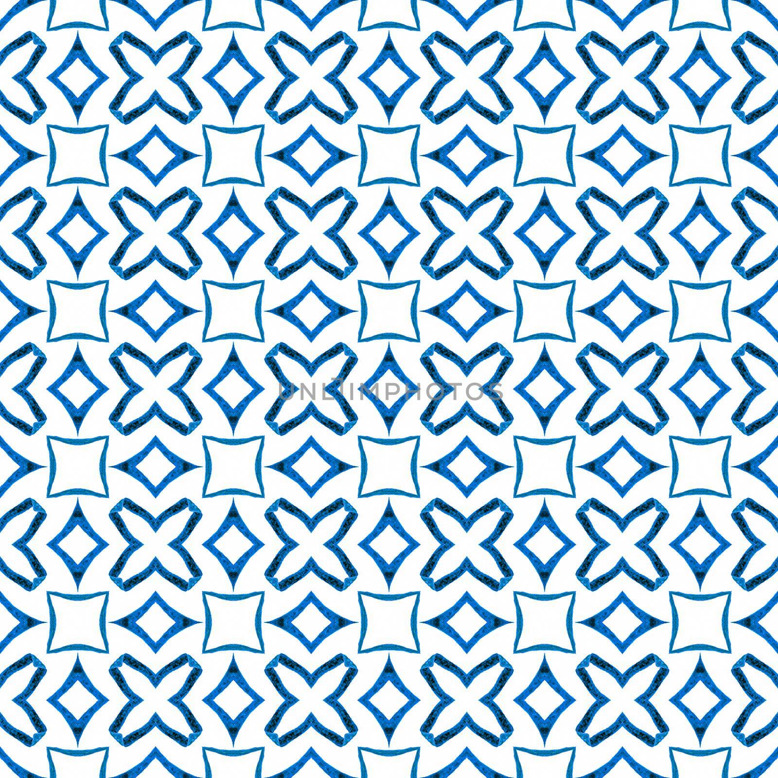 Textile ready elegant print, swimwear fabric, wallpaper, wrapping. Blue worthy boho chic summer design. Arabesque hand drawn design. Oriental arabesque hand drawn border.
