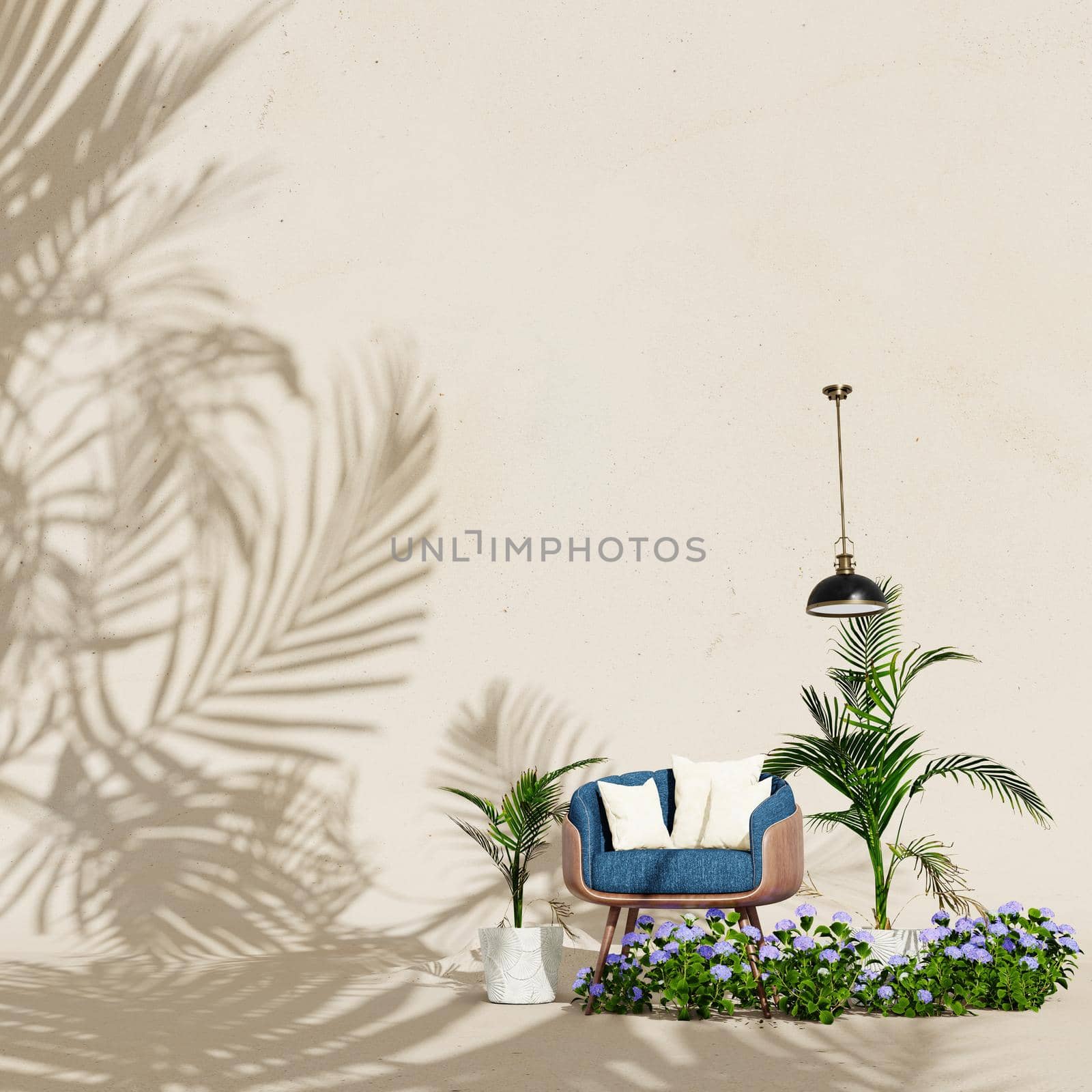 3D illustration Background for advertising and wallpaper in nature and summer scene. 3D rendering in decorative concept.