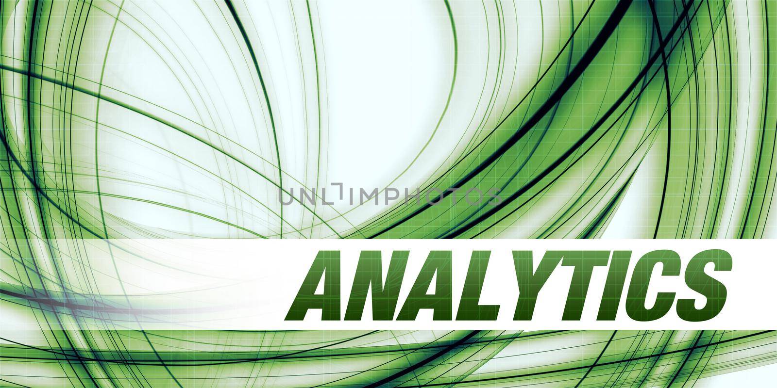 Analytics Concept on Green Abstract Background