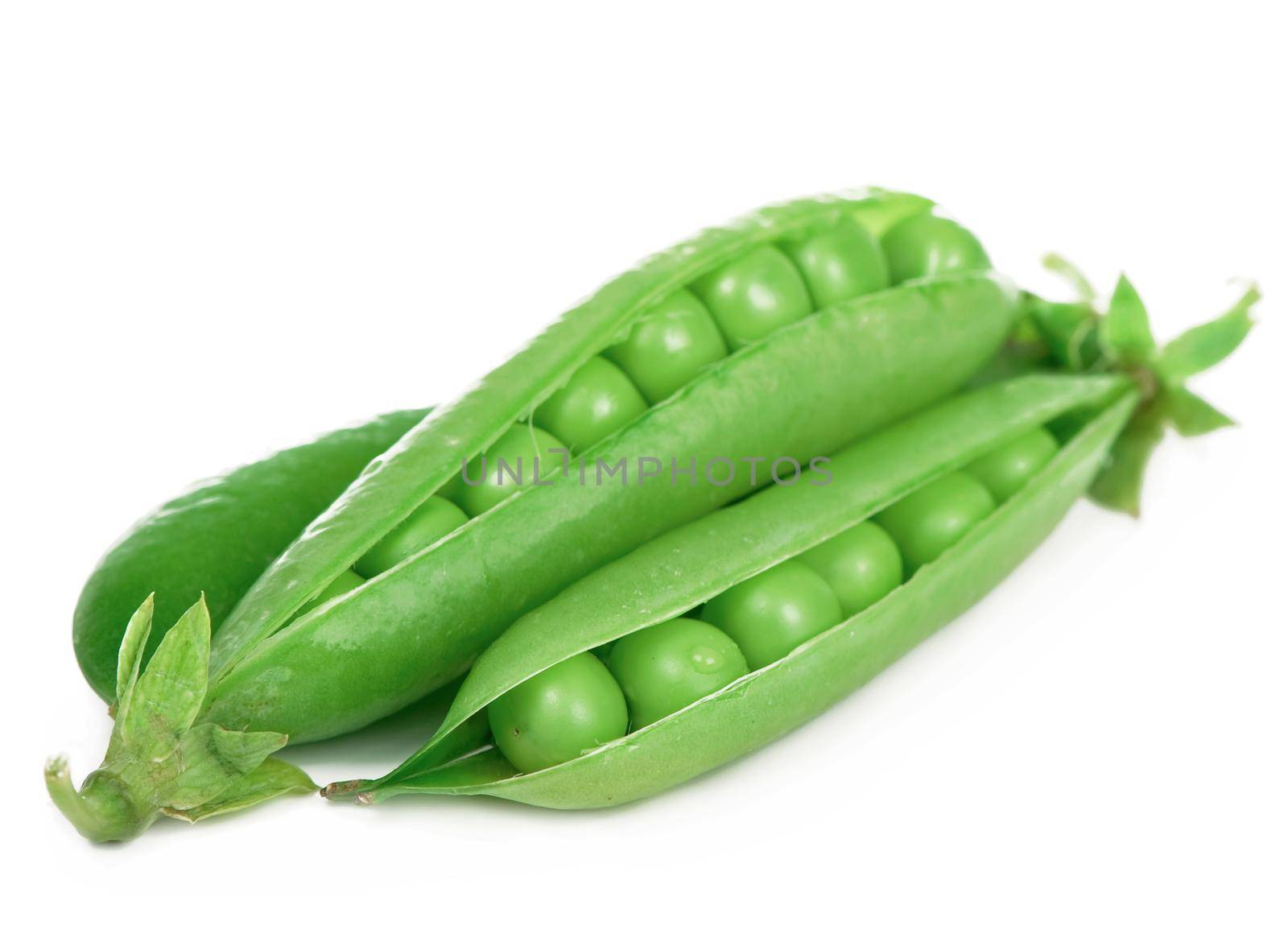 Green peas in stryuchka isolated on the white