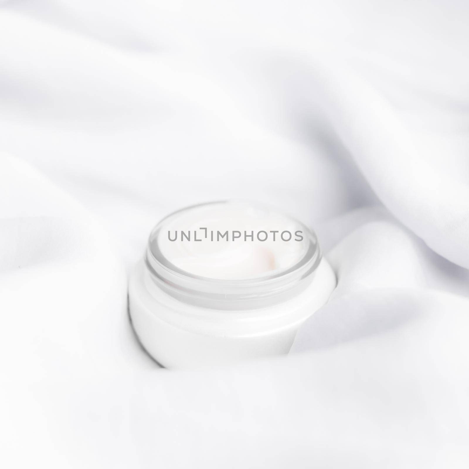 luxury face cream on soft silk - anti-aging, cosmetic and beauty styled concept, elegant visuals