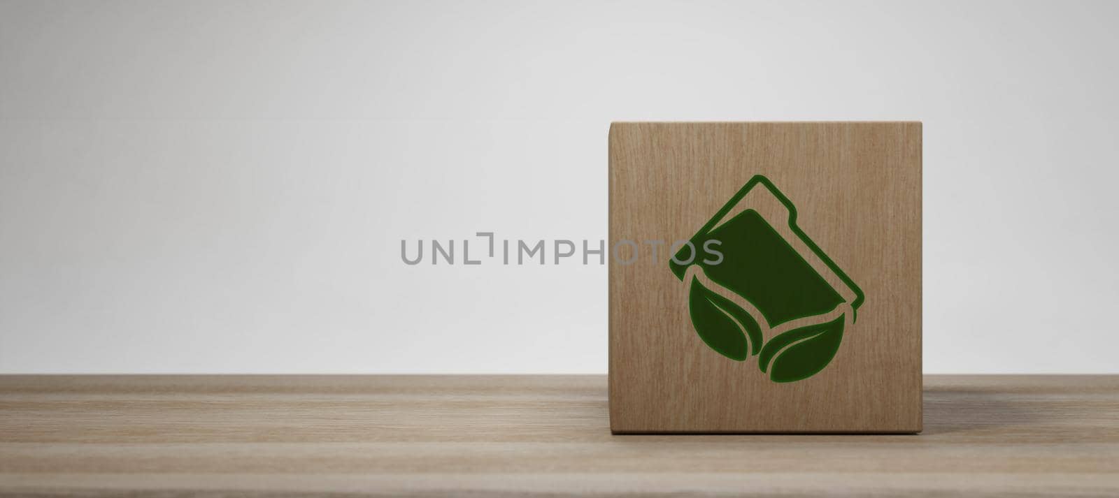 Eco Friendly Data Management Concept Wooden Block 3D Render