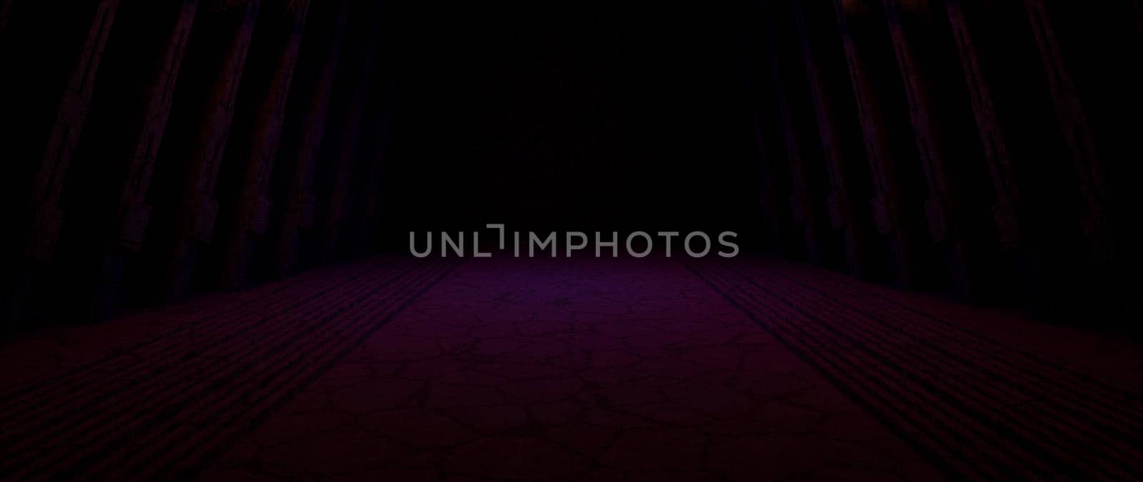 Empty Concrete Grunge Showroom Dark Grey Illustrative Banner Background Wallpaper Futuristic Architechture 3D Rendering