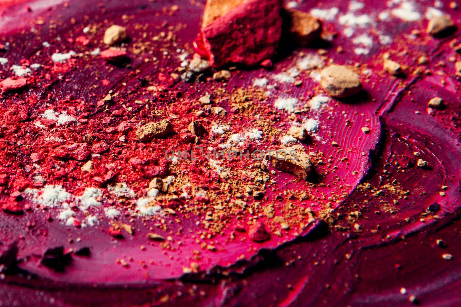 crushed make-up products - beauty and cosmetics styled concept, elegant visuals