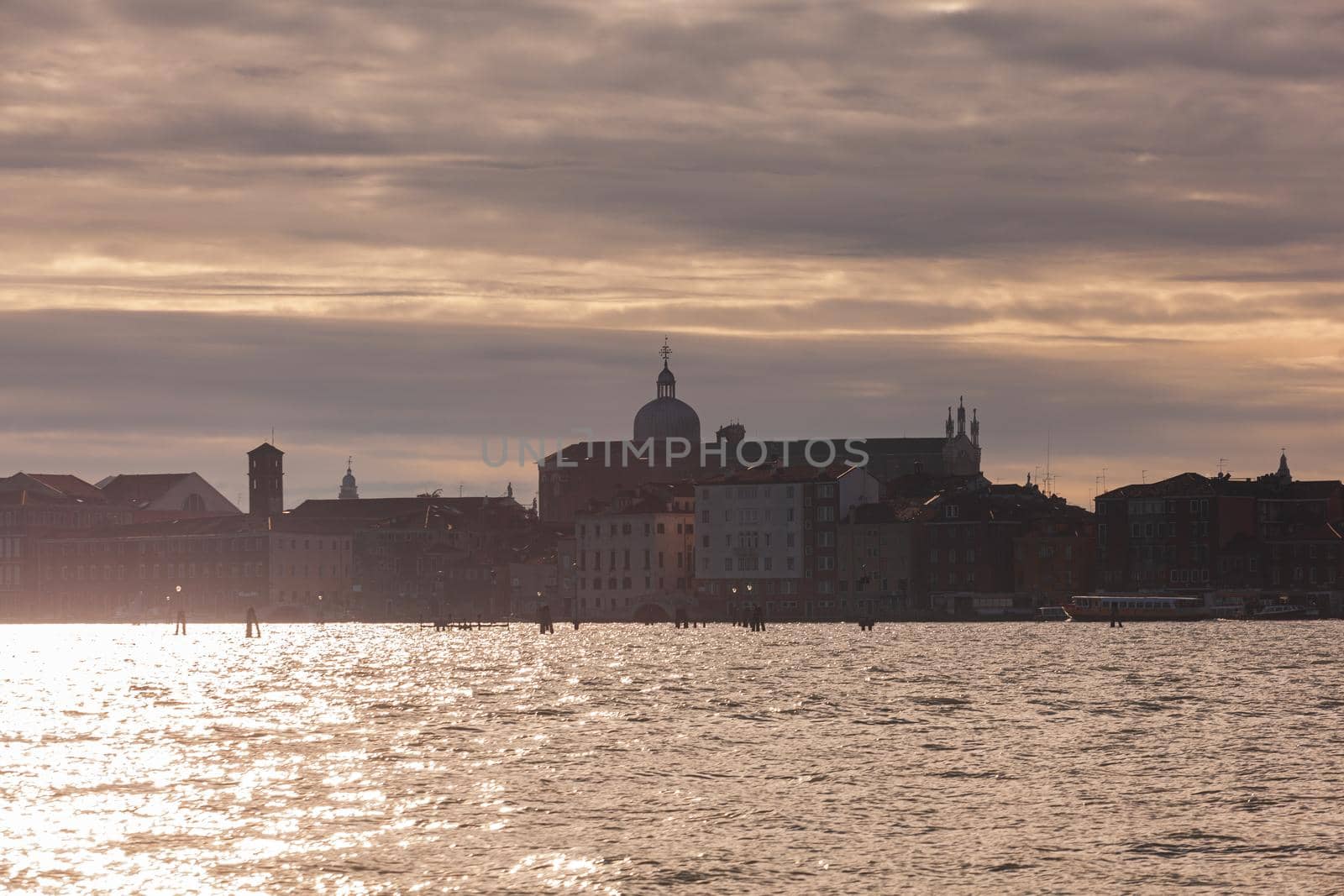 Sunlight on the Venice skyline by bepsimage