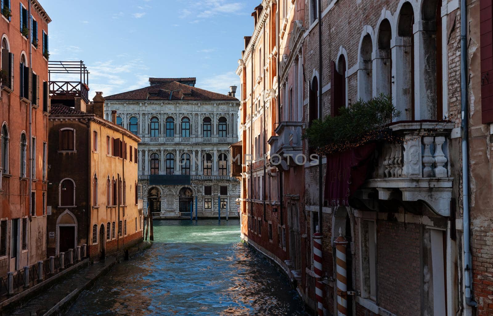 View of the Cà Pesaro, a famous historic building in Venice in Italy by bepsimage