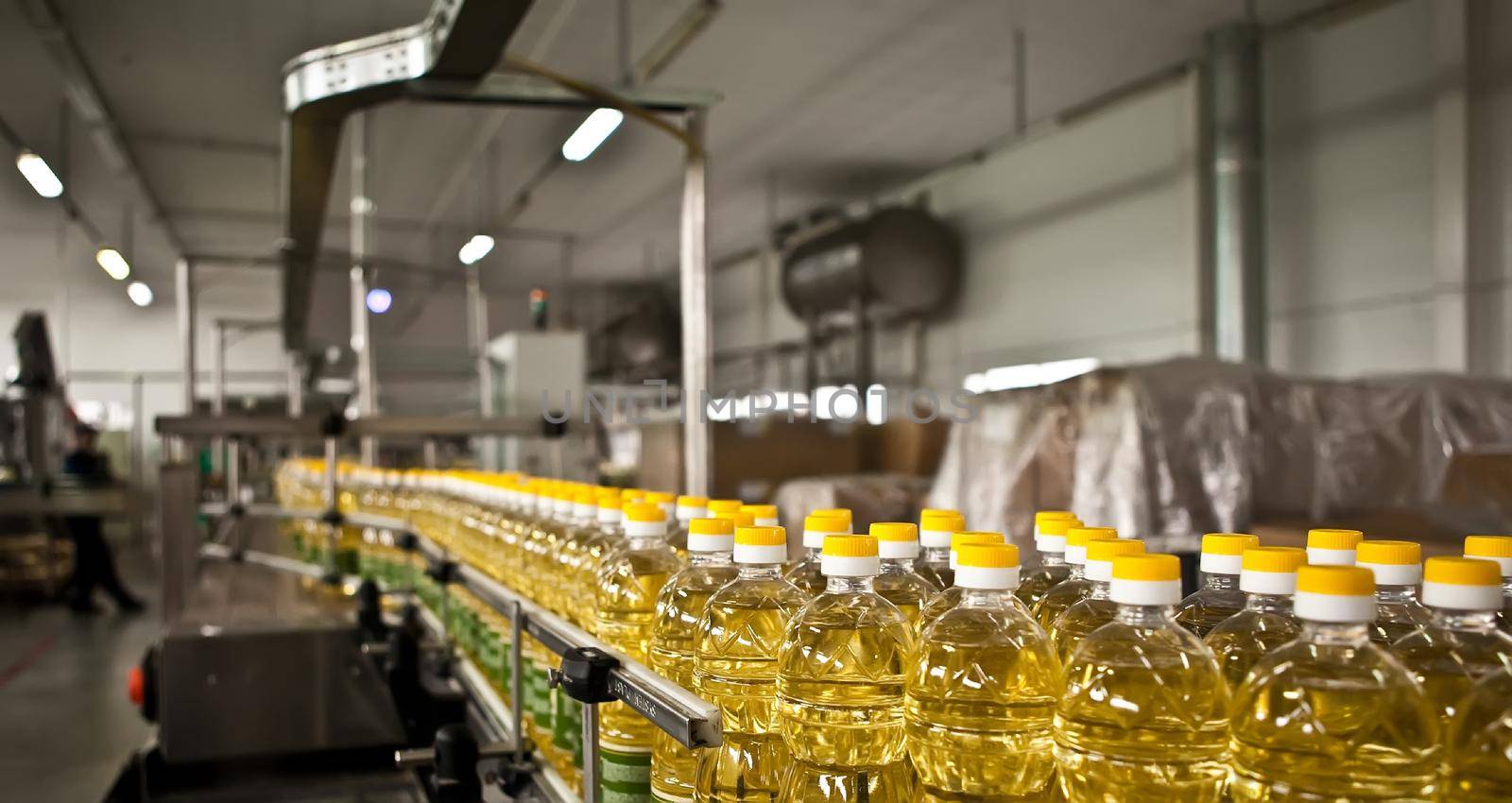 Factory for the production of edible oils. Shallow DOFF. Selective focus. Ukraine