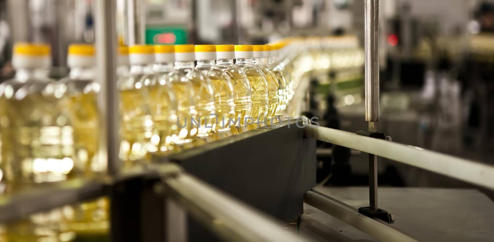 Factory for the production of edible oils. Shallow DOFF. Selective focus. Ukraine