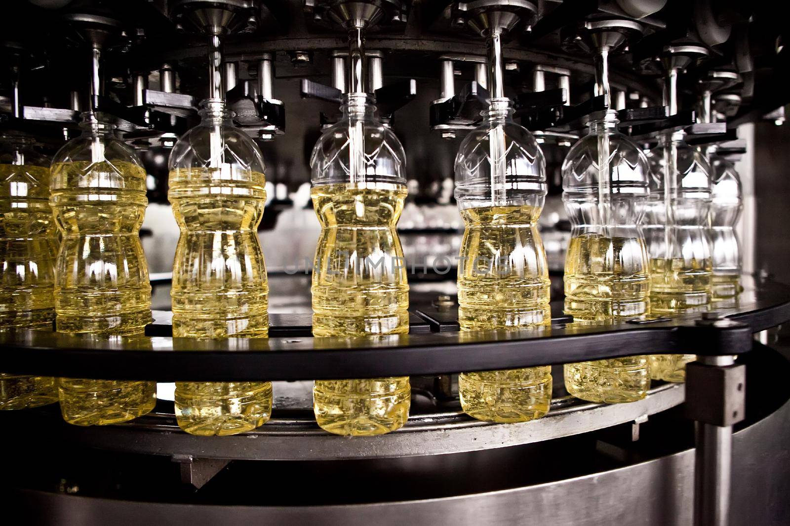 Factory for the production of edible oils. Shallow DOFF. Selective focus. Ukraine