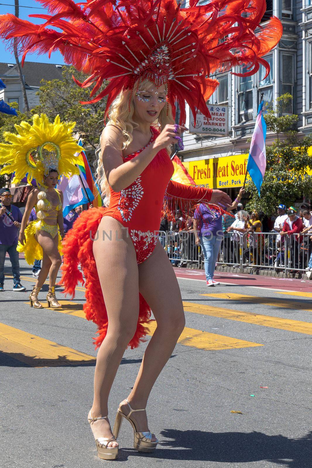 Performers dancing during the 44th Annual Carnaval parade in San Francisco, CA. by timo043850