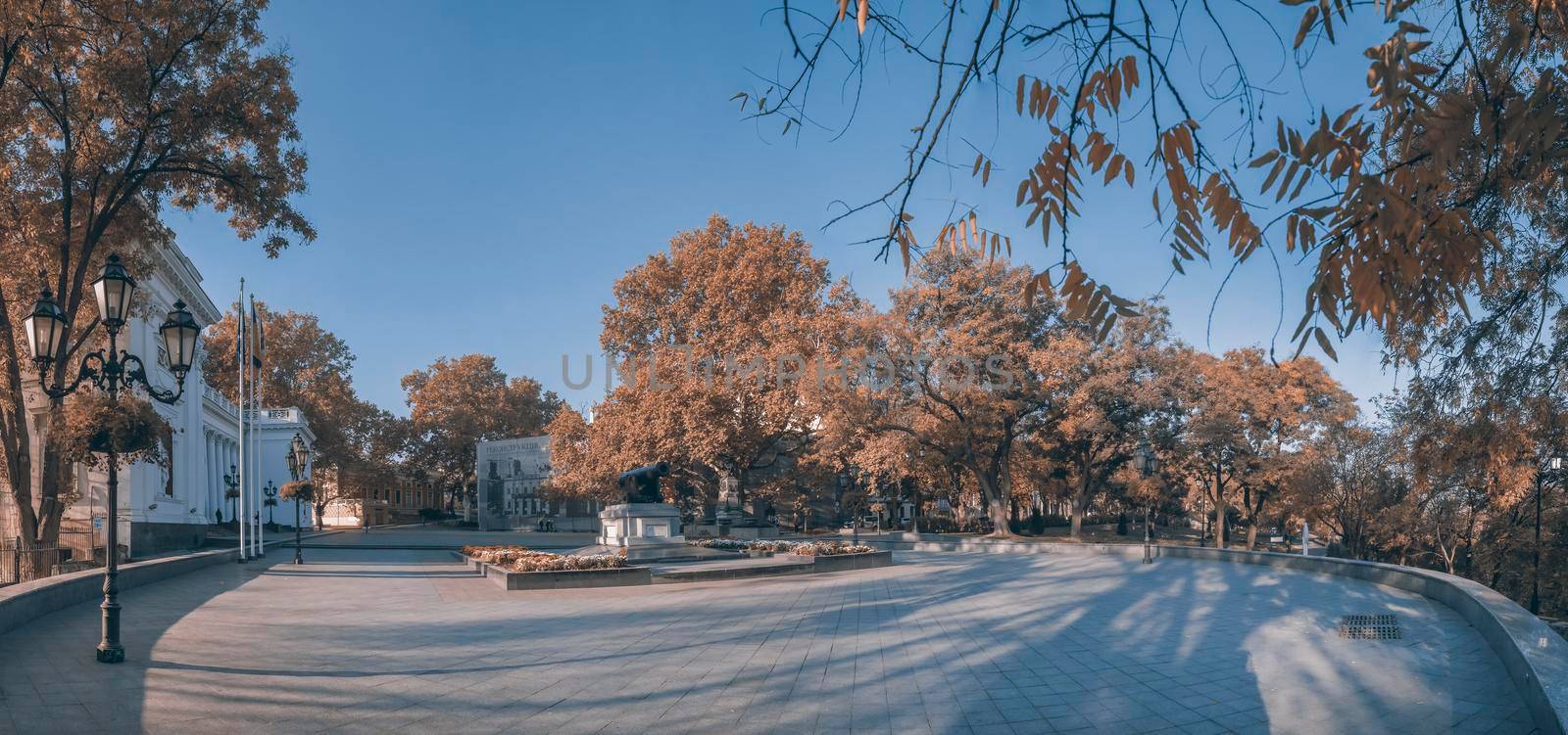 Odessa, Ukraine 12.08.2019. Historic building on Primorsky Boulevard in Odessa, Ukraine