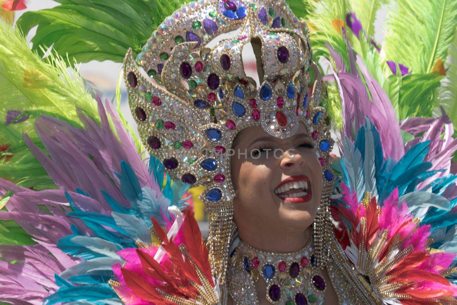 Performers dancing during the 44th Annual Carnaval parade in San Francisco, CA. by timo043850