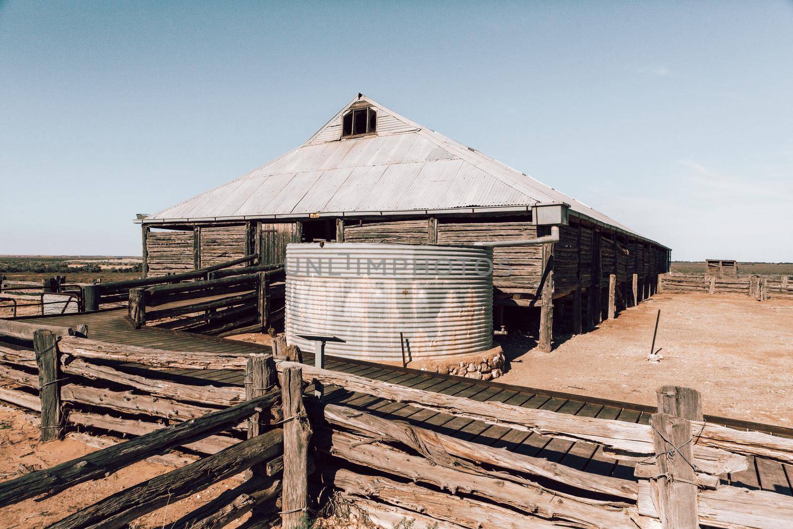 Old abandoned shearing shed in outback Australia by lovleah