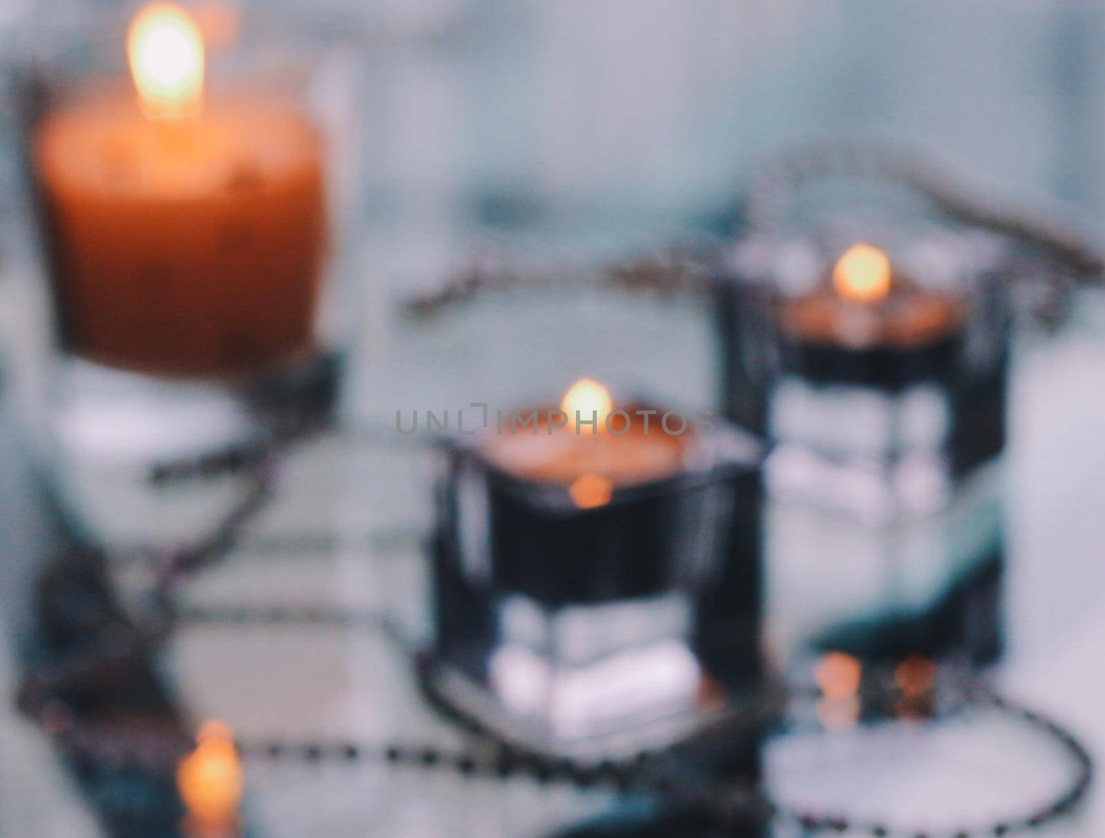 Beautiful holiday candle lights, romantic home decoration