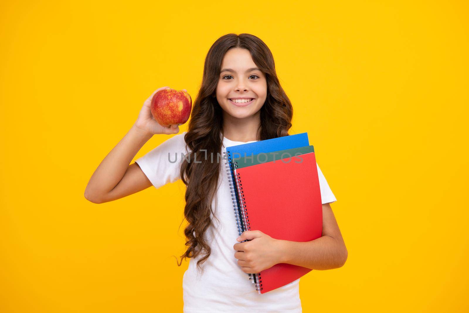 Back to school. Portrait of teenage school girl with books. Children school and education concept. Schoolgirl student. by RedFoxStudio