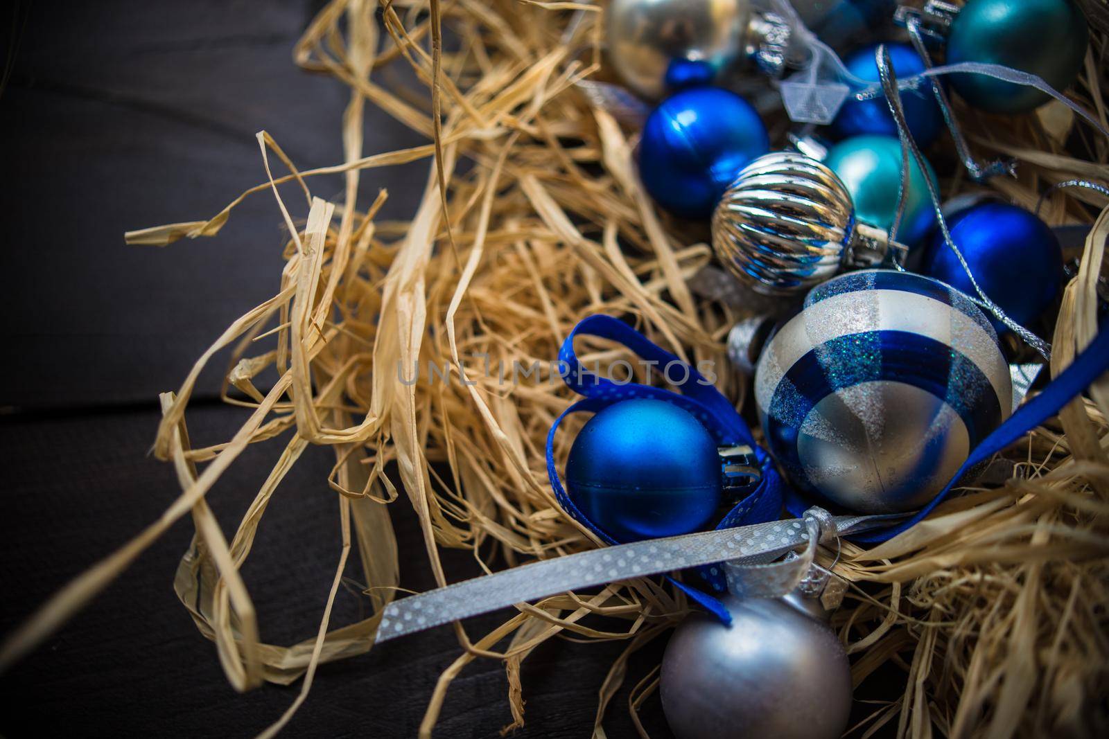 Christmas festive flatlay with gift boxes and decorations