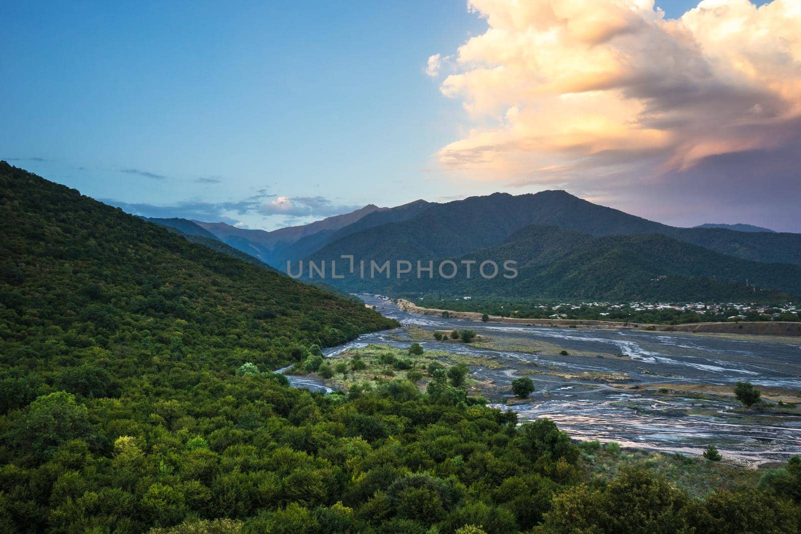 Caucasus mountain range close to Kvareli town in Kakheti area, Georgia