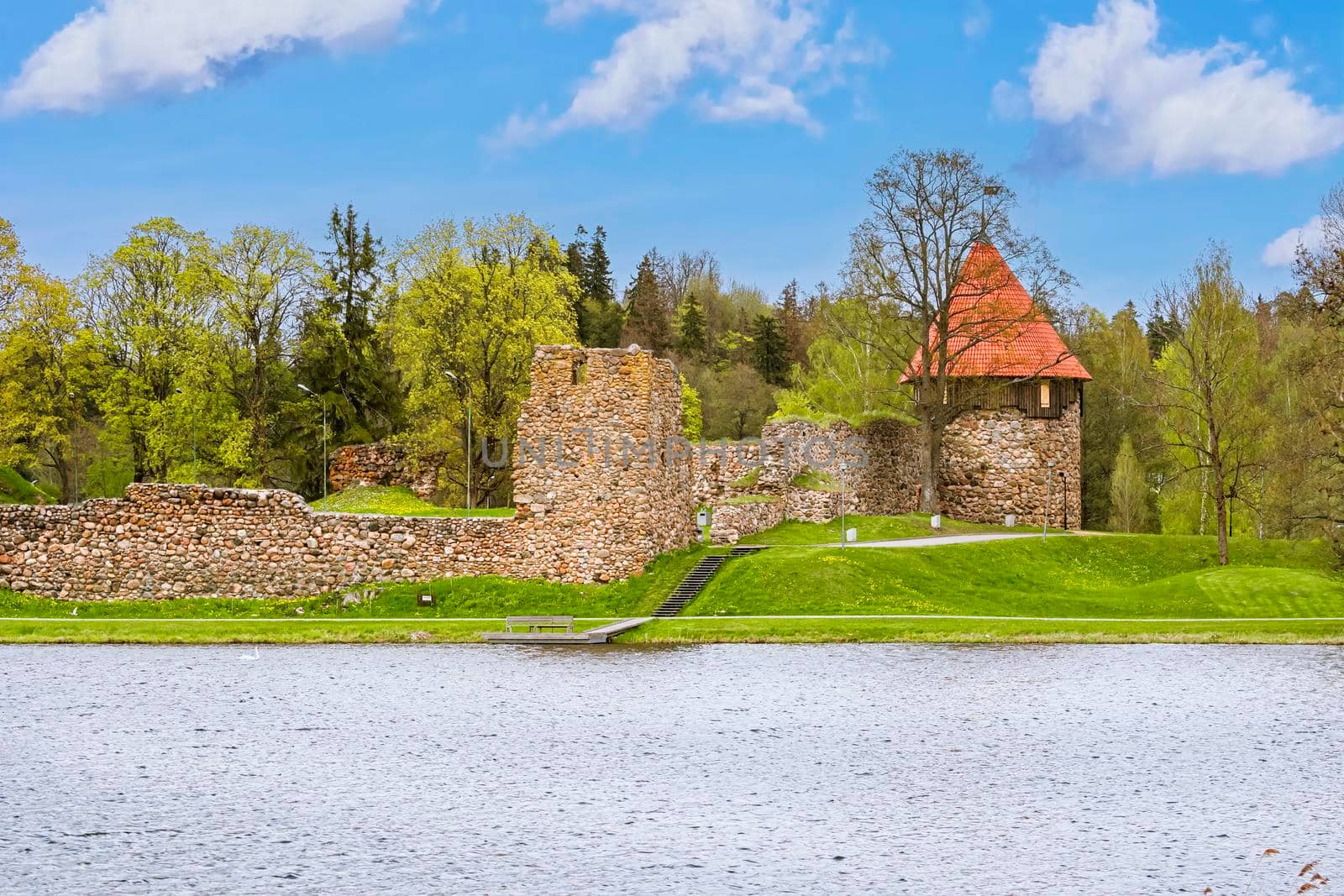 Livonian Order castle (Schloss Marienburg) ruins in Aluksne