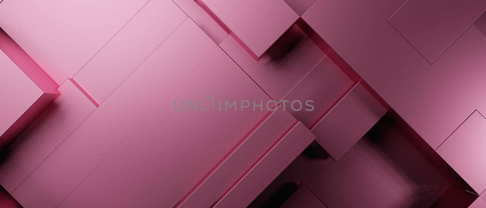 Abstract Elegant Futuristic Block Cubes Three Dimensional Dim Purple Abstract Background 3D Illustration by yay_lmrb