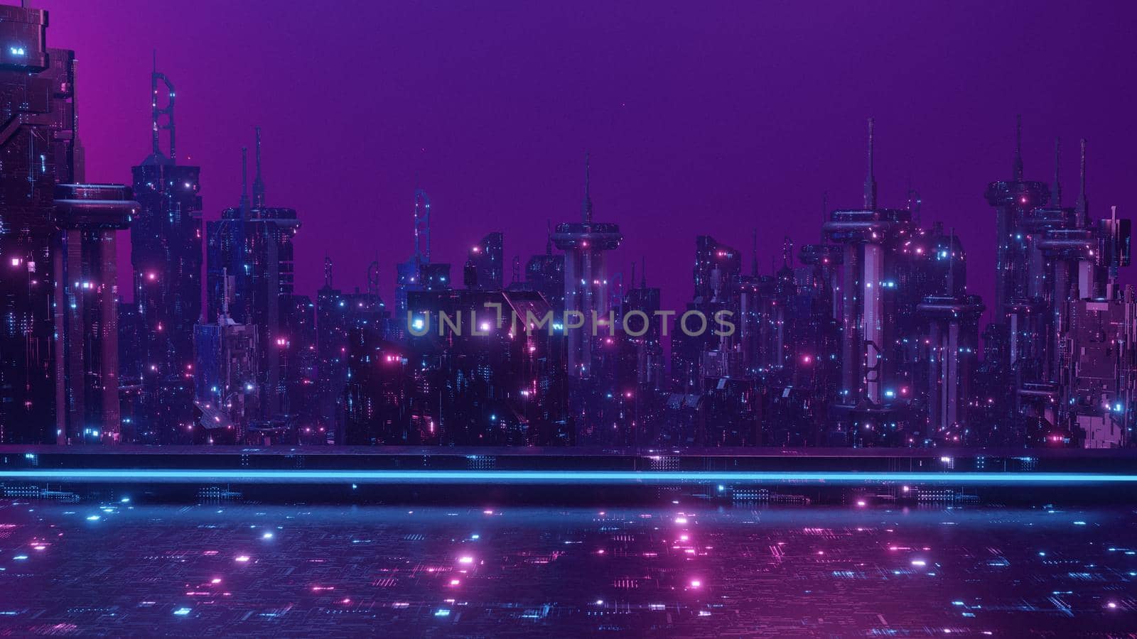 Modern Metropolis Dystopian Wallpaper Background 3d Render
