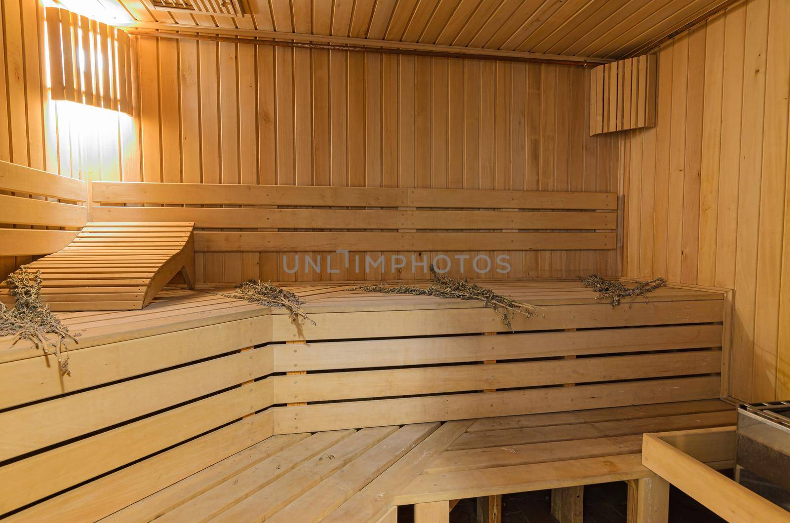 Sauna interior in a private house by Madhourse