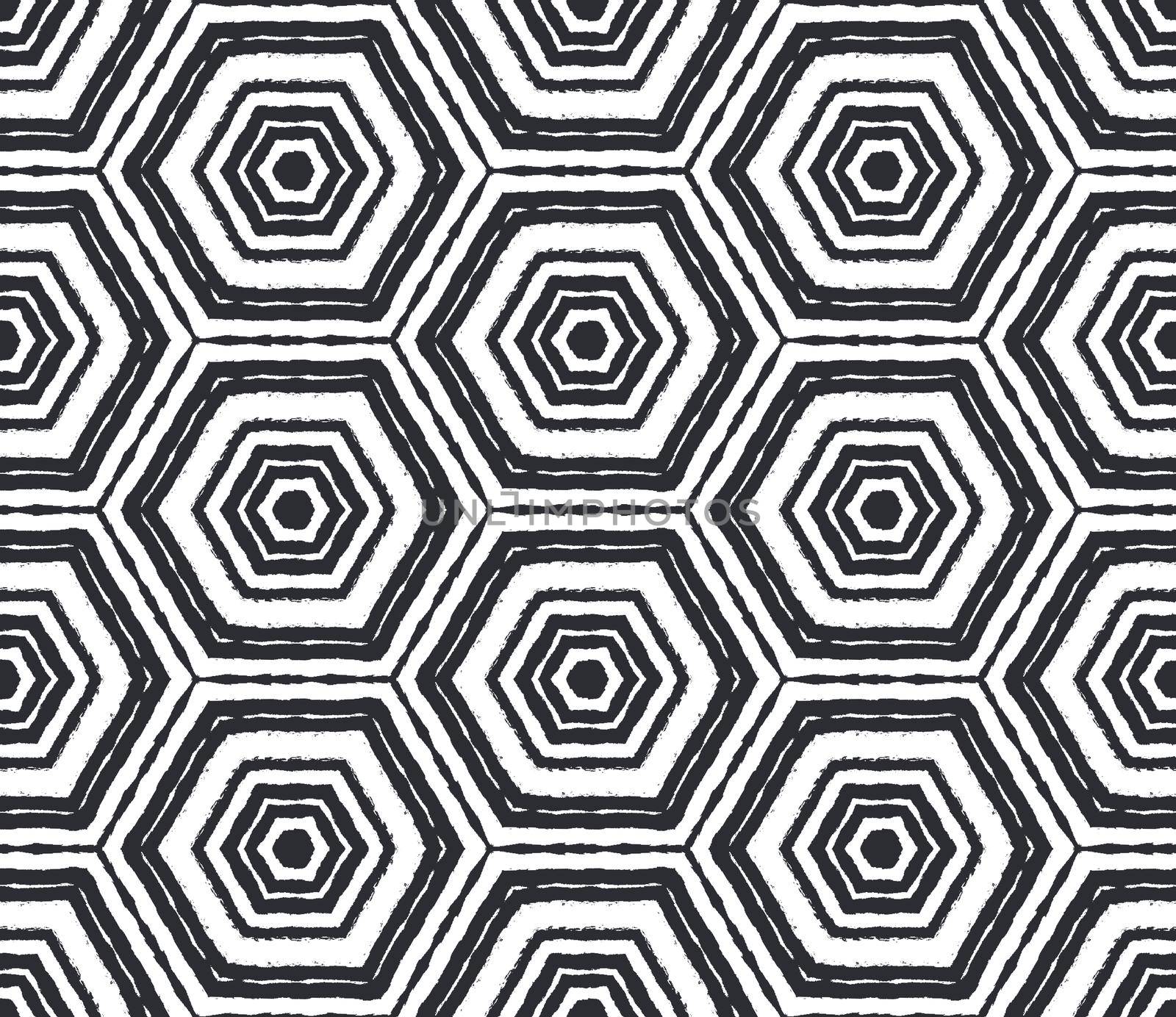 Mosaic seamless pattern. Black symmetrical by beginagain