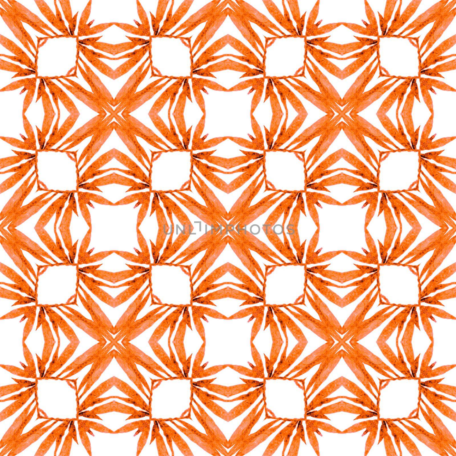Textile ready immaculate print, swimwear fabric, wallpaper, wrapping. Orange sightly boho chic summer design. Summer exotic seamless border. Exotic seamless pattern.